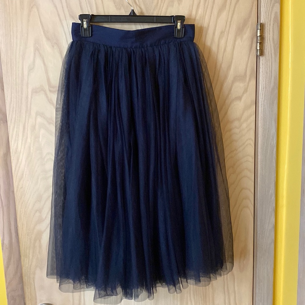 Navy tulle mesh skirt